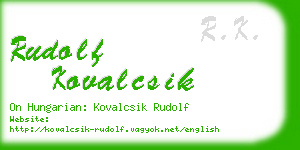 rudolf kovalcsik business card